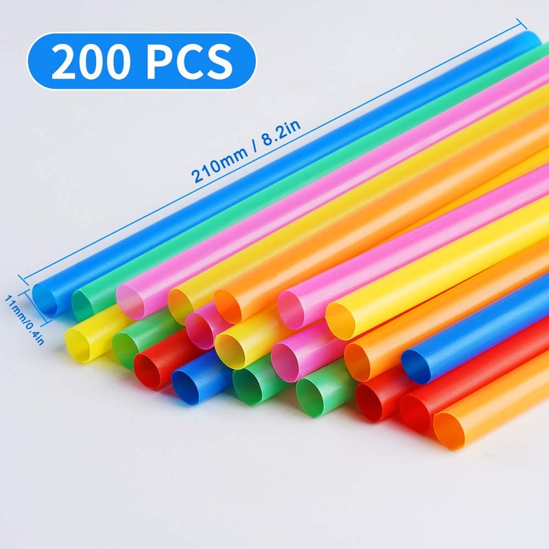 CVNDKN 200 Pcs Jumbo Smoothie Straws,Colorful Disposable Wide-mouthed Large Straw. - Image 2